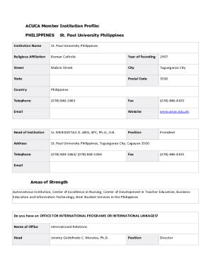ACUCA Member Institution Profile: PHILIPPINES Trinity .